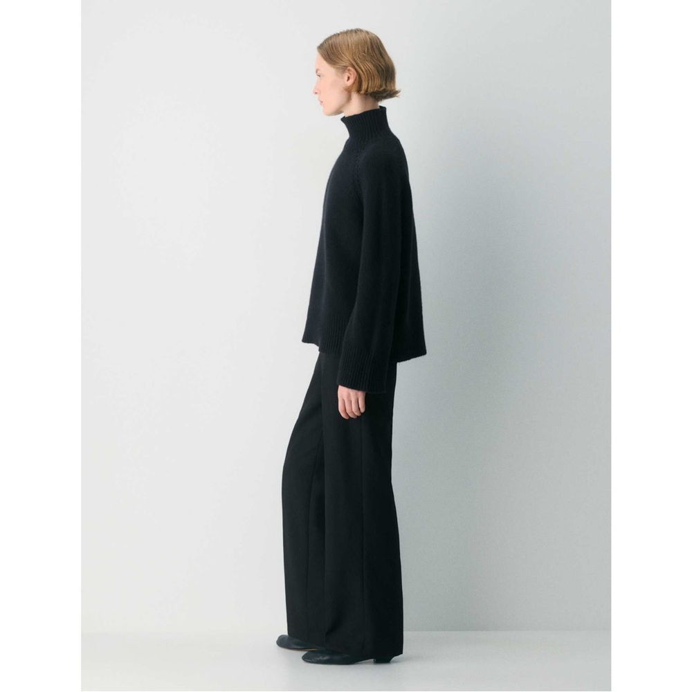 Babaton Agency Wool Blend Tailored Trouser Black High Rise Wide Leg Size 4 - Picture 6 of 16